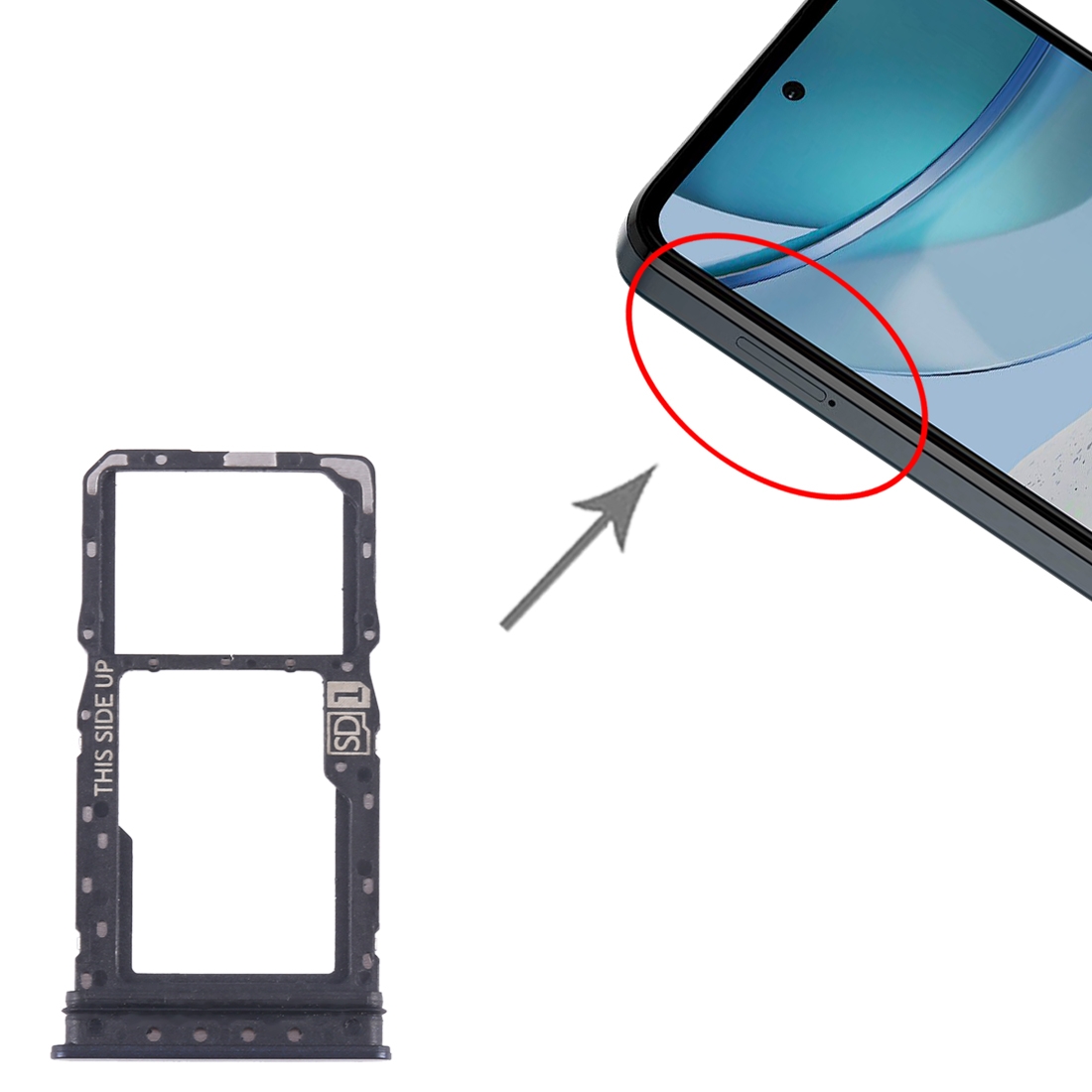 Motorola Moto G 5G 2023 Black SIM Card Tray Replacement - Image 3