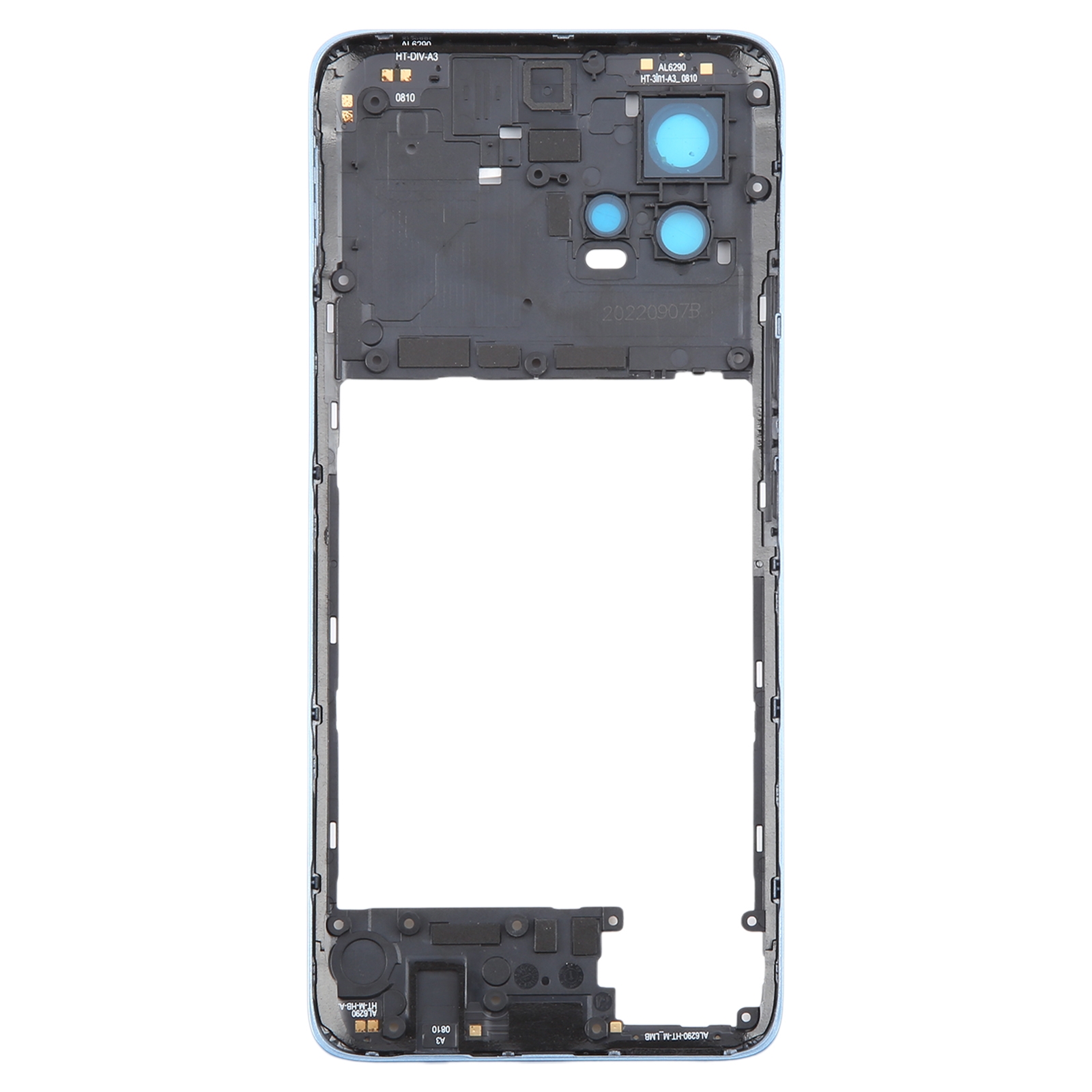Motorola Moto G72 blue middle frame replacement