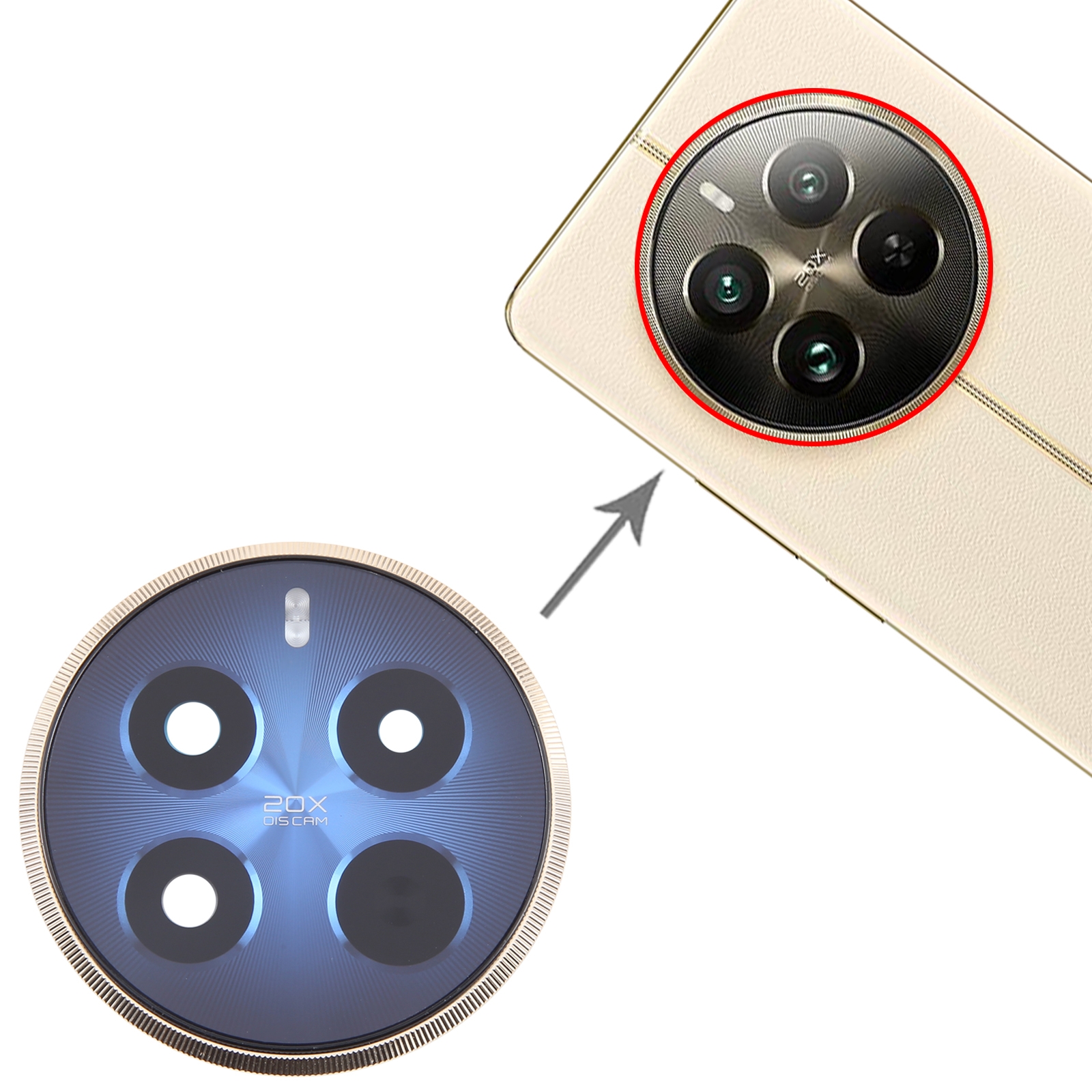 Realme 12 Pro Blue Camera Lens Cover Replacement - Image 3
